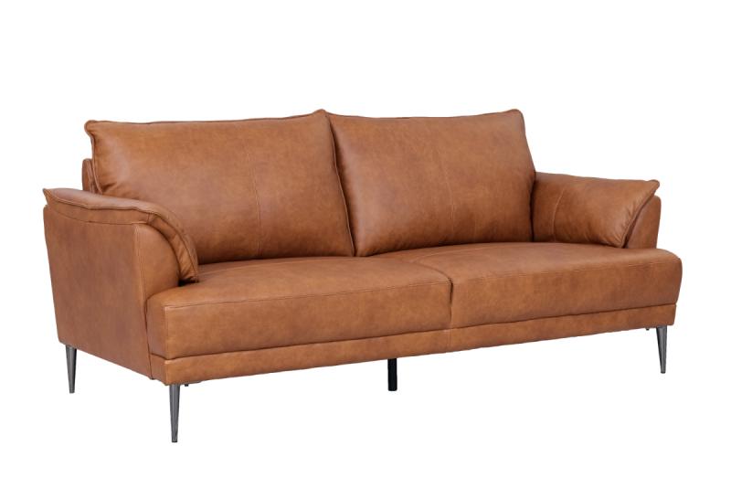 Elegant 3-Personers Sofa i Brun Okselæder – Stilfuld Komfort