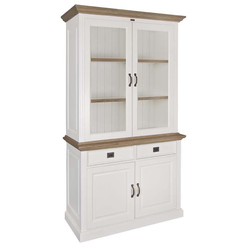 Elegant hvid vitrineskab med bronzedetaljer – Richmond 133