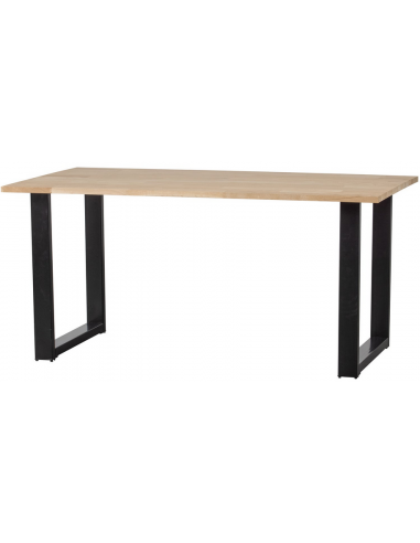 Sort Aflangt Metal Egetræ 160 Woood Spisebord
