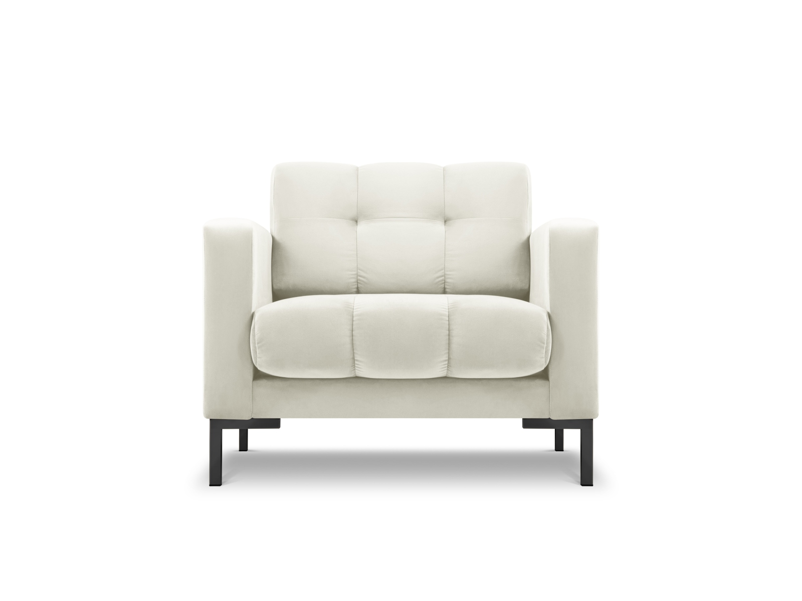 Sort Mamaia Armlæn Sæde Beige Fløjl Metal Micadoni Lænestol - 5903614744818