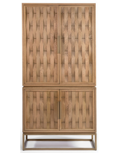 Egetræ Egetræsfinr H210 Antik Messing Vitrineskab