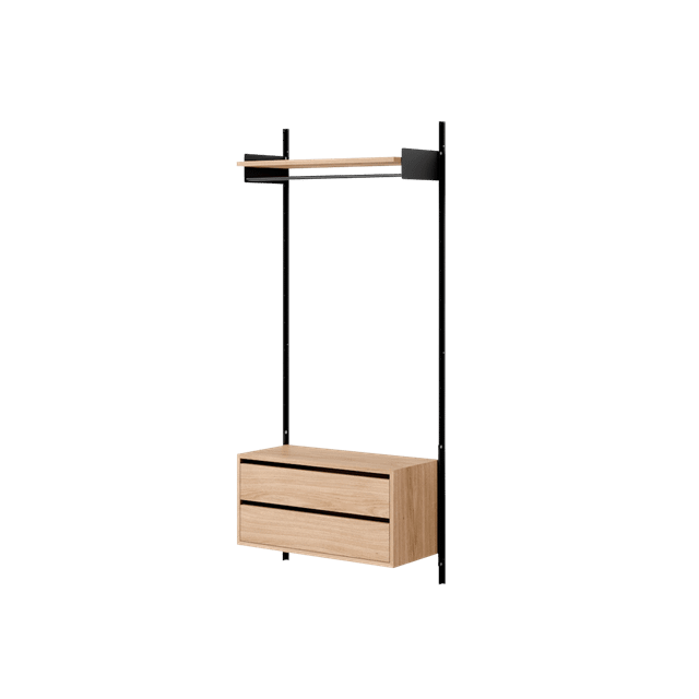 Sort Wardrobe Shelf Med Skuffer New Works Reol - 5712826429297