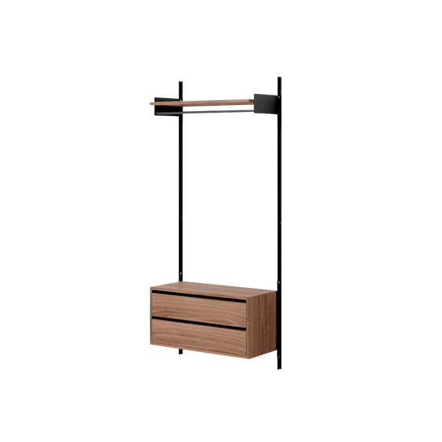 Valnød Wardrobe Shelf Med Skuffer New Works Reol - 5712826429211