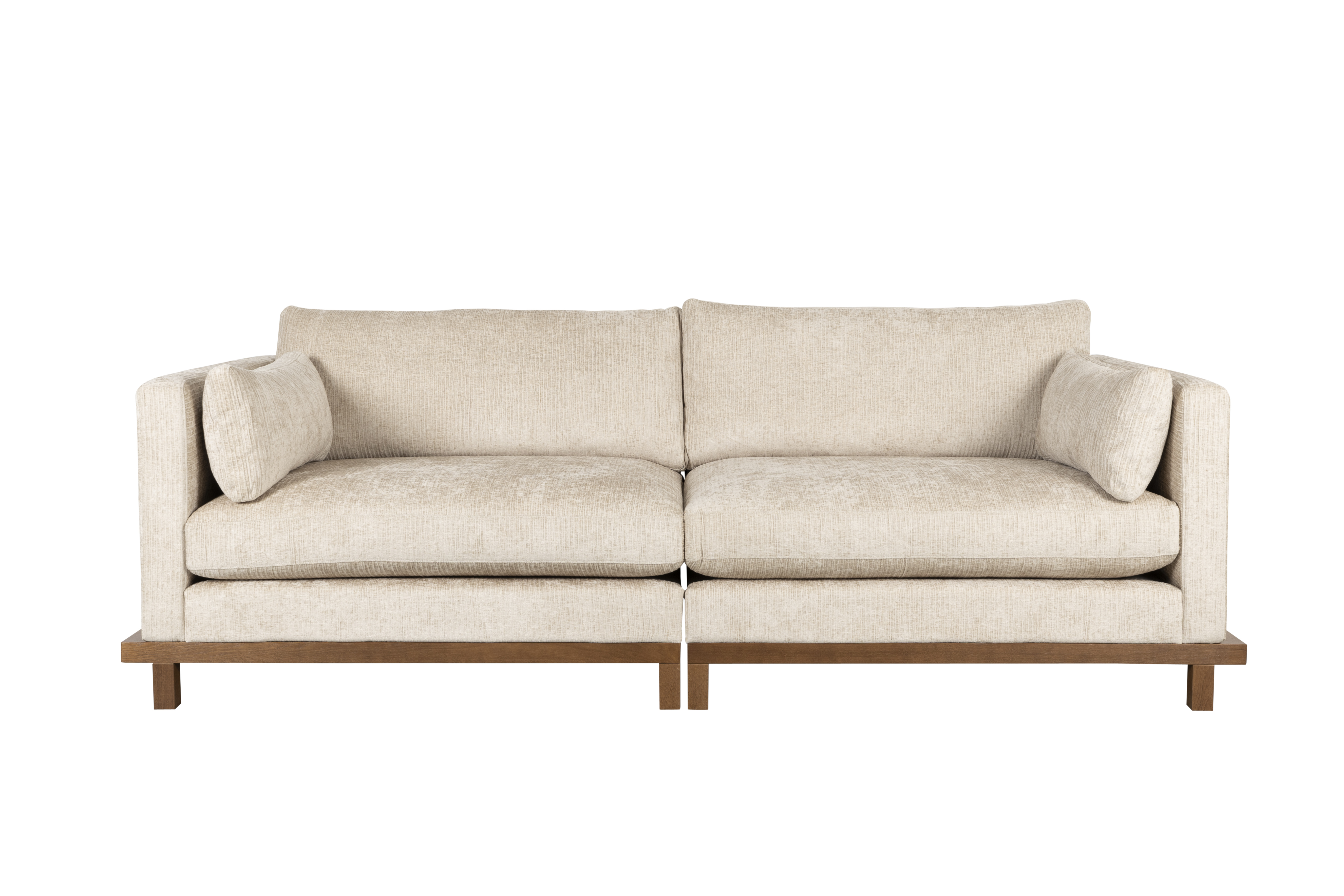 Beige Blossom Personers Sand Stof Egetræ Zuiver Sofa - 8718548066830