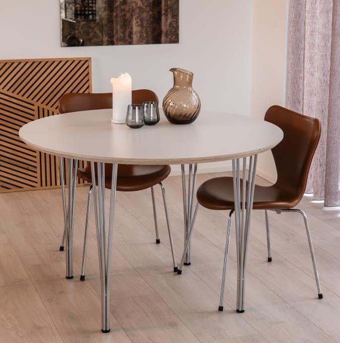 Hvid 100 Rundt Laminat Tre Størrelser Bord Med Fast Plade Spisebord