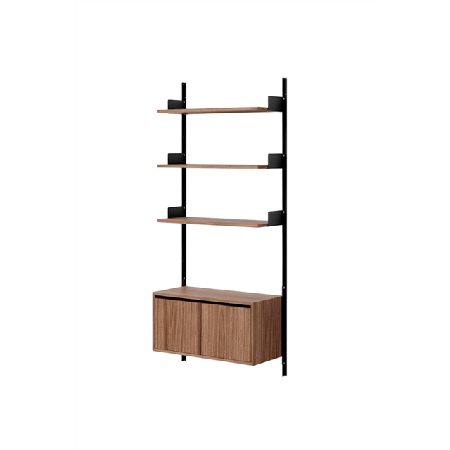 Valnød Wall Shelf 1900 Med Døre Lav New Works Reol - 5712826429136