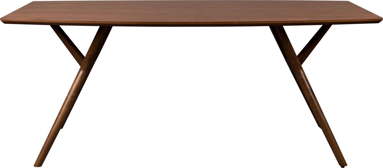 Valnød Malaya 180x90 Bordplade Finer Gummitræsbase Mid Century Moderne Dutchbone Spisebord - 8718548049758