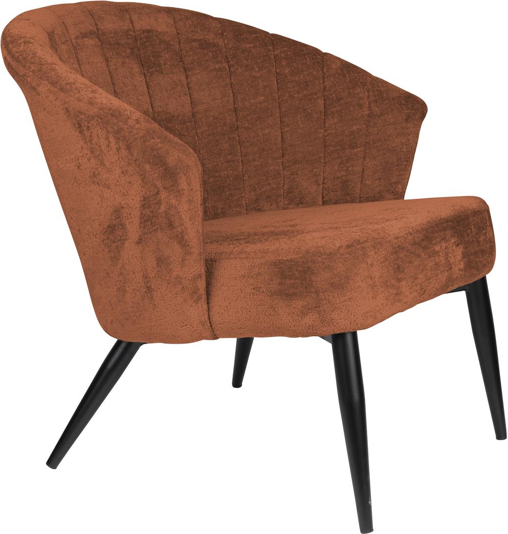 Valnød Loungestol Georgia Birketræ Polstret Sæde Polyester Metalben H71b77l73 Dutchbone Lænestol - 8718548083738