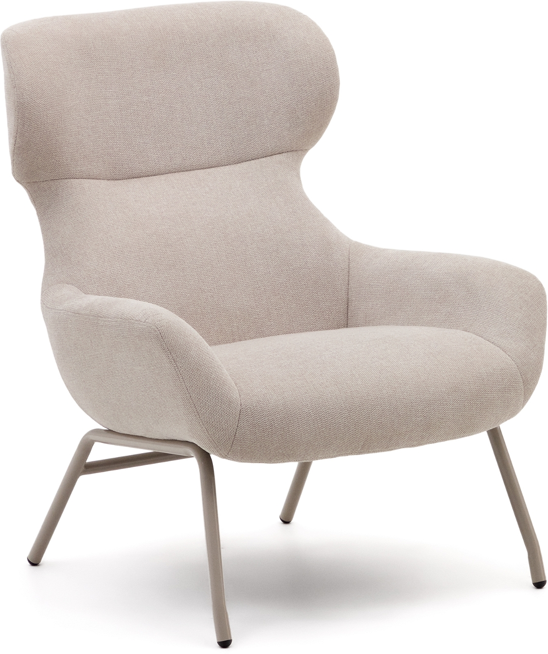 Beige Belina Chenille Med Lysegrå Stålben H97xb78xl86 Kave Home Lænestol - 8433840884721