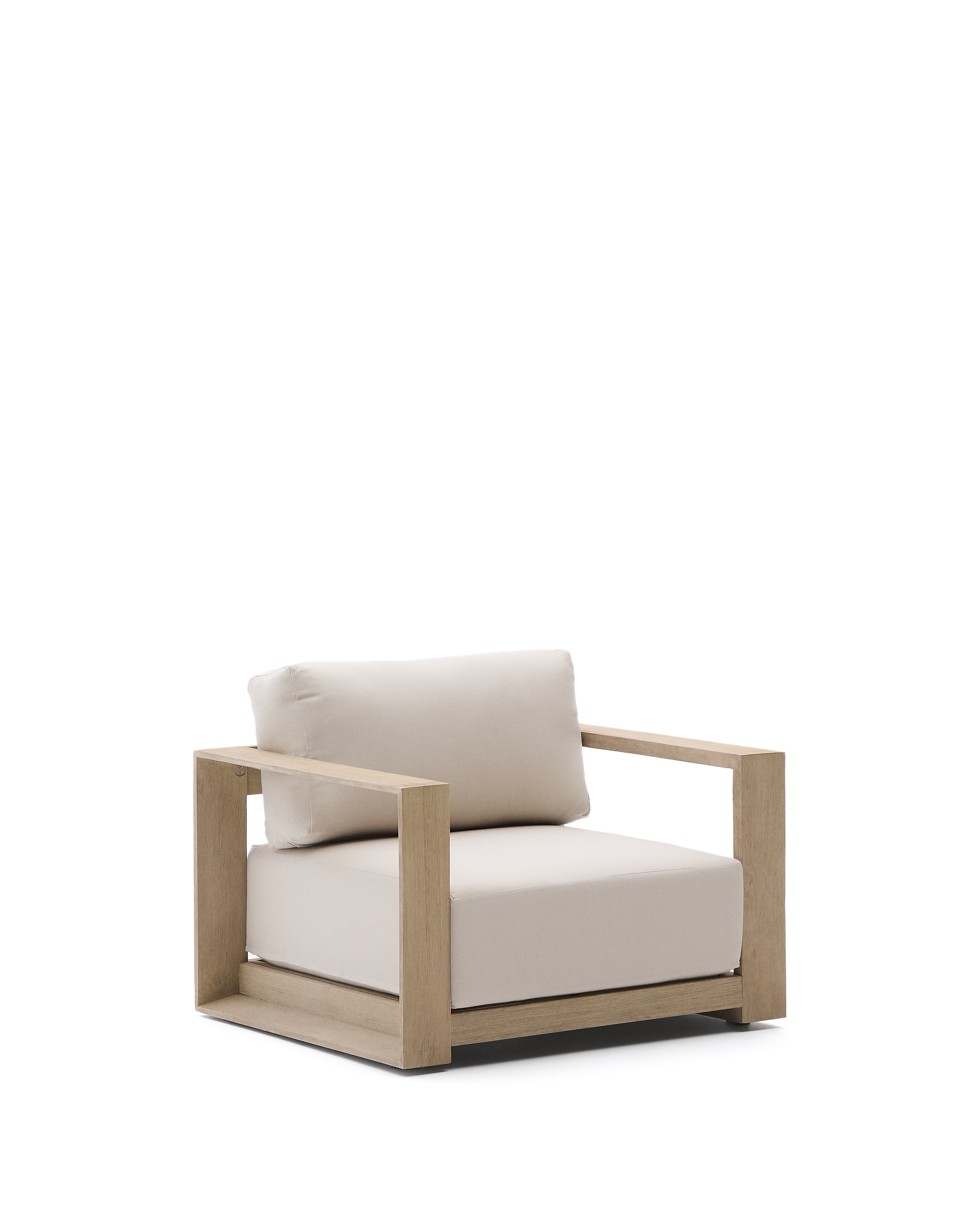 Beige Ambra Udendørs Aftagelige Hynder Armlæn Akacietræ Kave Home Lænestol - 8433840979106