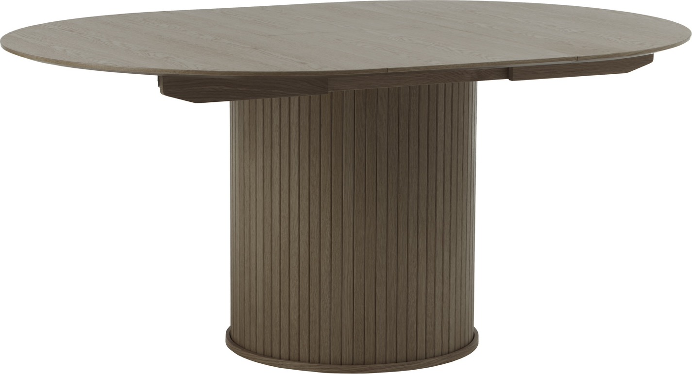 Smoked Rundt Med Udtræk Butterflyplade Nola Ø120 167 Egetræ Nordique Design Spisebord - 5704745158723