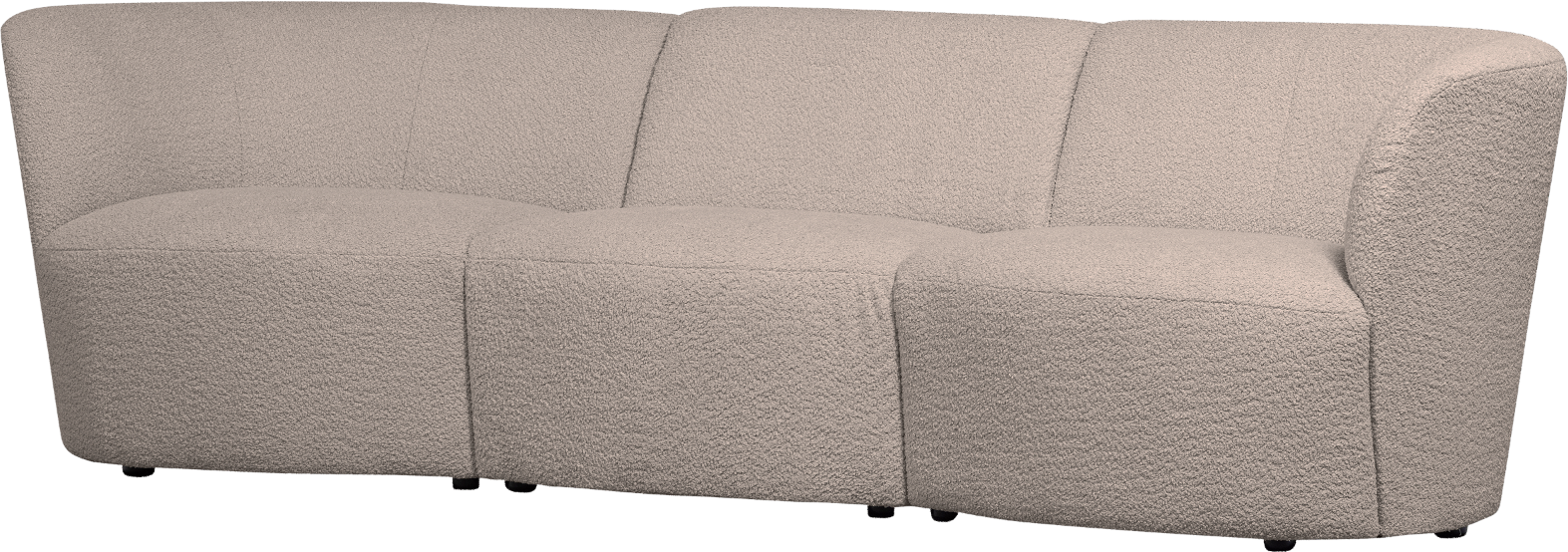 Sand Personers Coco Boucl Polyester L227 D72 H70 Woood Sofa - 8714713198948