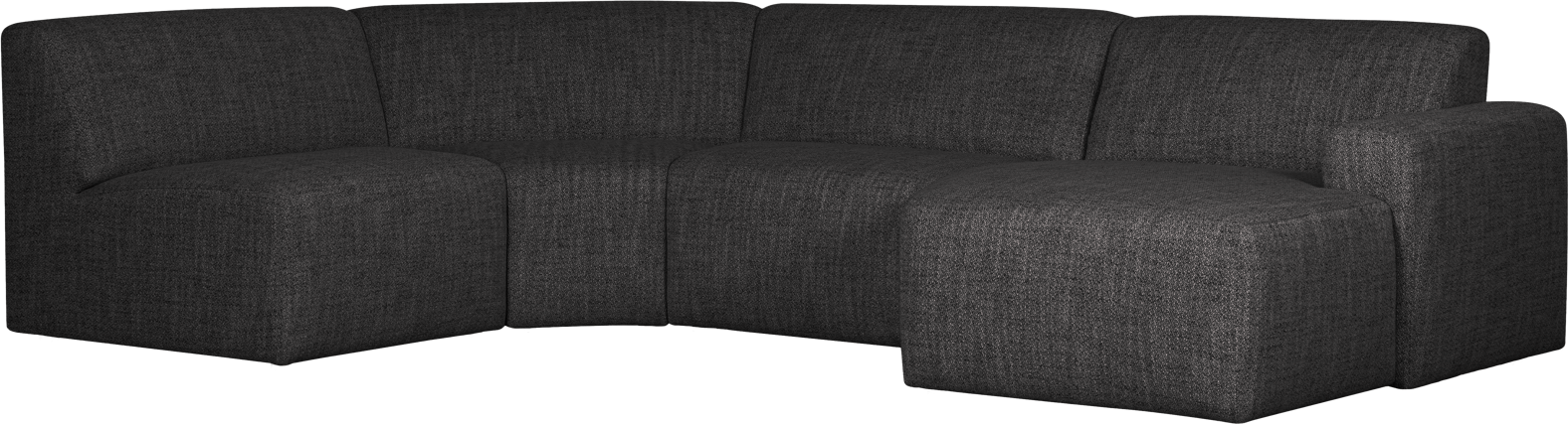 Antracit Hjørne Avelon Fra Modulopbygget Formet Slidstærk Polyester 315x205 Woood Sofa - 8714713201518