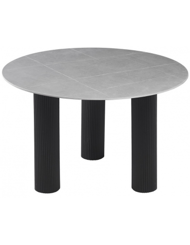 Bamira Mdf Porcelæn Ø120 Sort Grå Spisebord