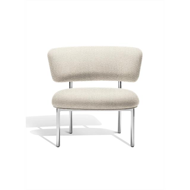 Beige Boucle El Møbel Copenhagen Font Le 0200 Poleret Stål Stel Lænestol - 5740024100809
