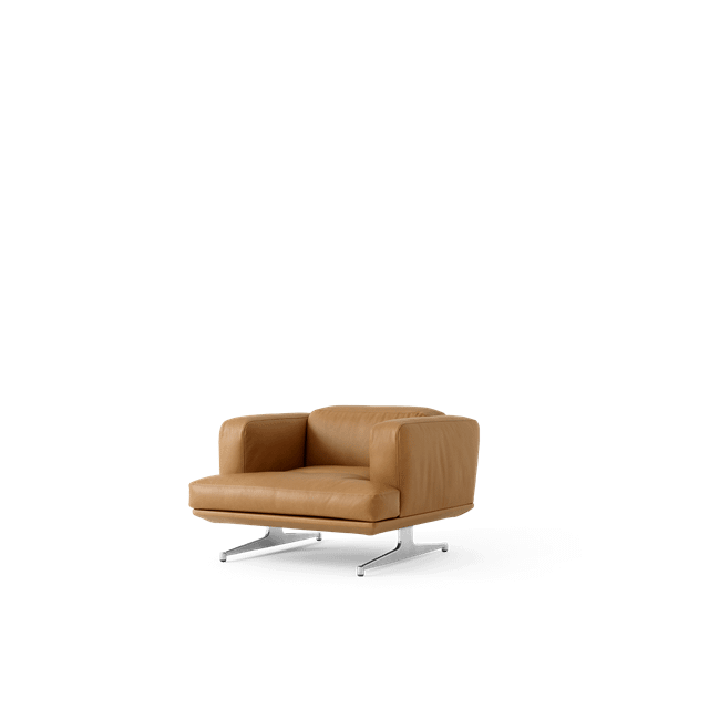 Noble Cognac Læ Amptradition Inland Av21 Cognac Læder Poleret Aluminium &tradition Lænestol - 5705385039694